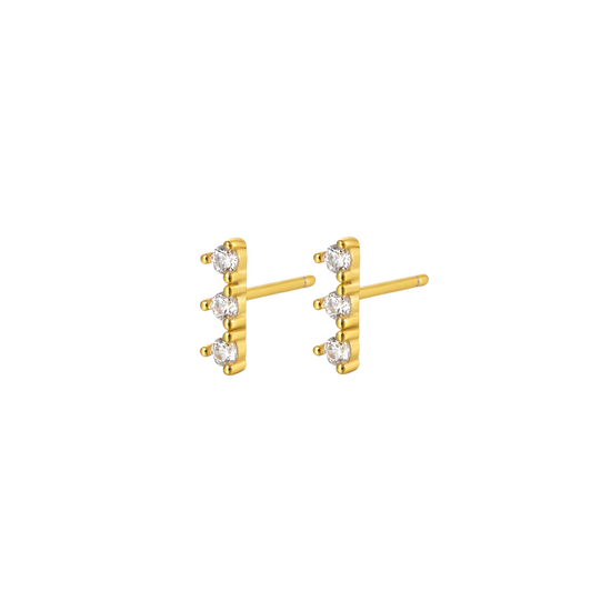 Lucia 18k Gold Plated Crystal Stud Earrings Gold