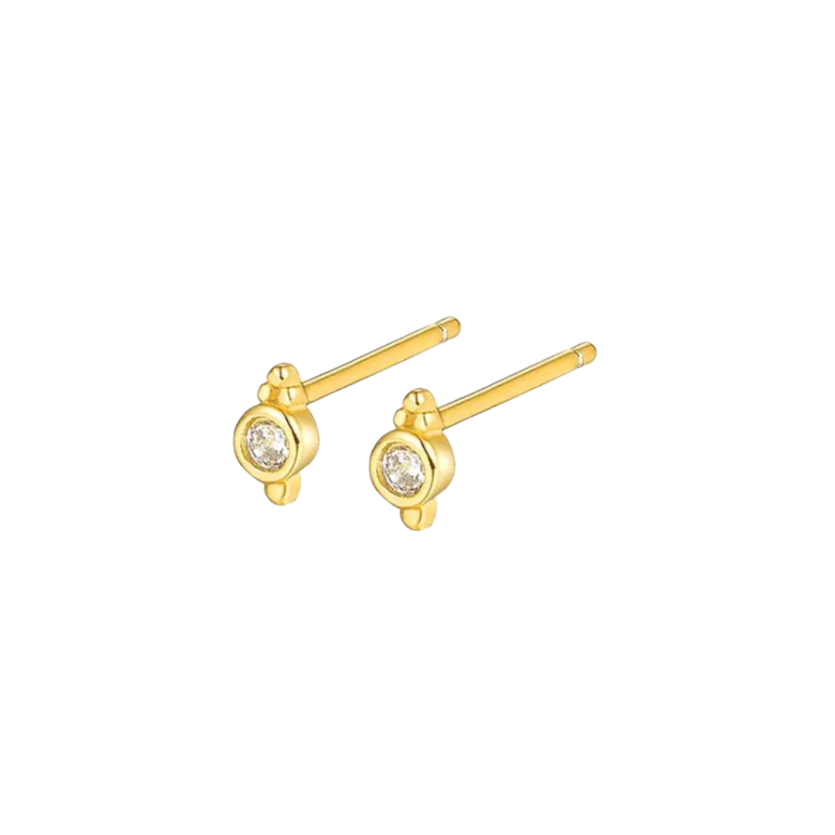Stella 18k Gold Plated Crystal Stud Earrings Gold