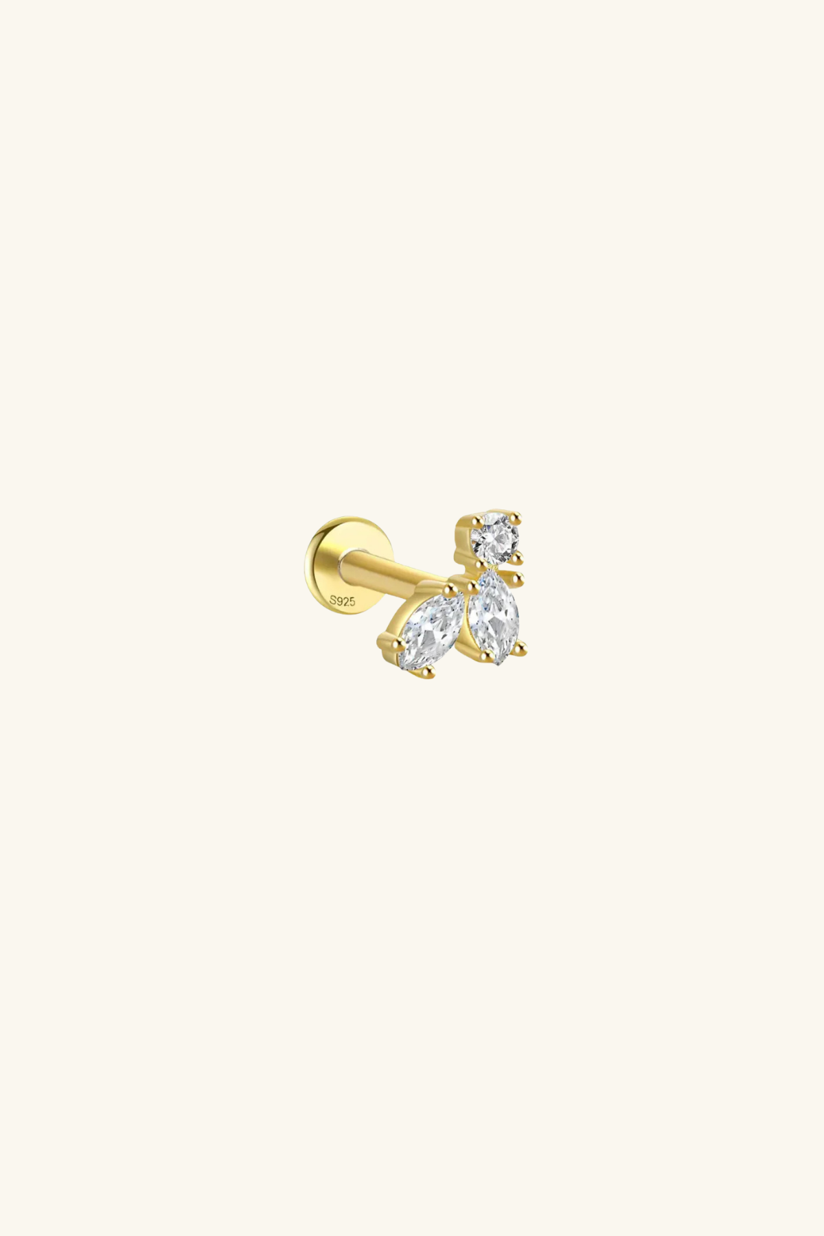 Pinnacle 18k Gold Helix Single Stud Earring