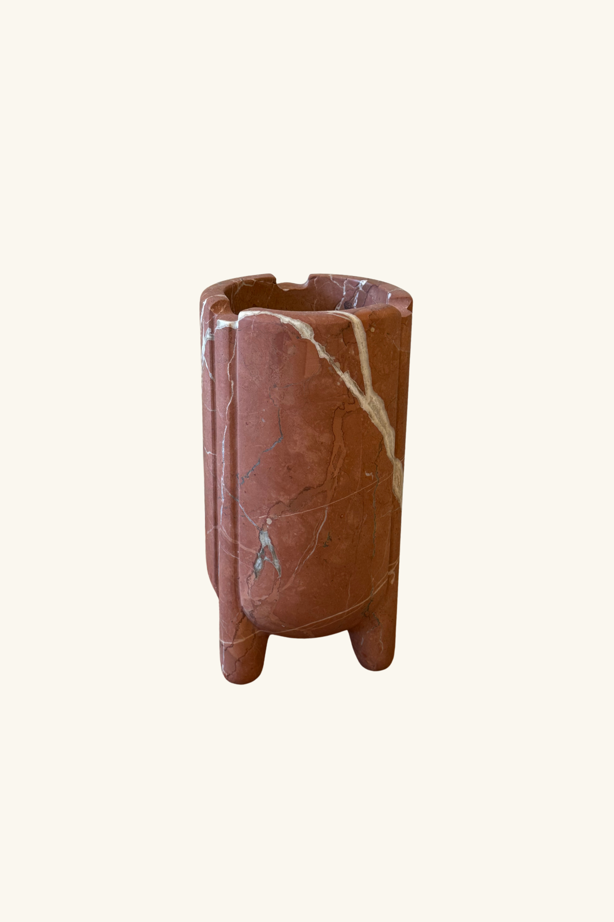 Solid Marble Vase Small - Rosso Alicante