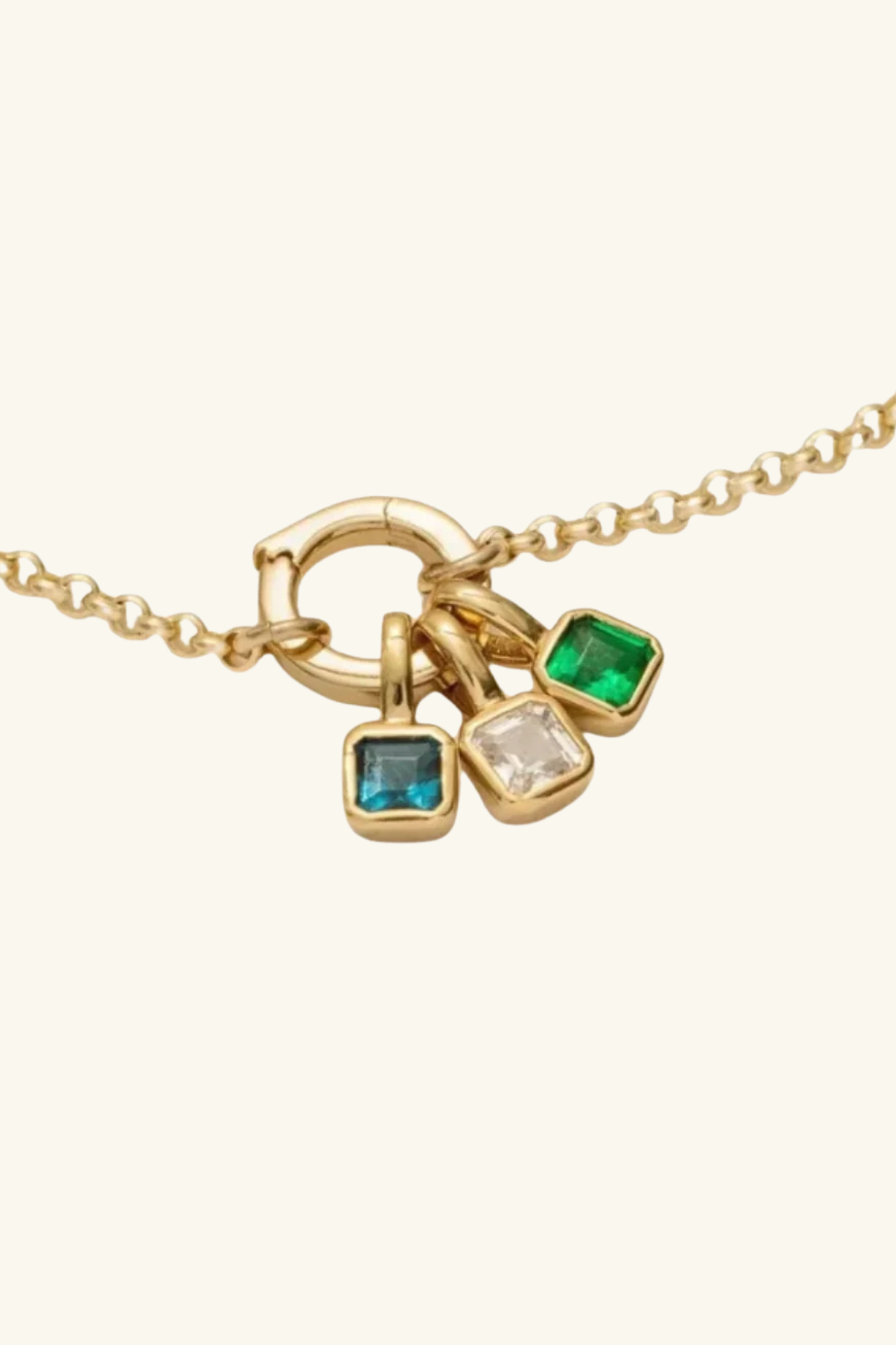Birth Stone 18k Gold Plated Charms - Square