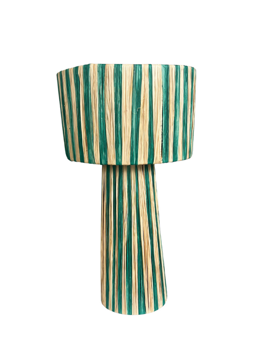 Raffia Lamp, Series 1 - Jade Stripe, Large
