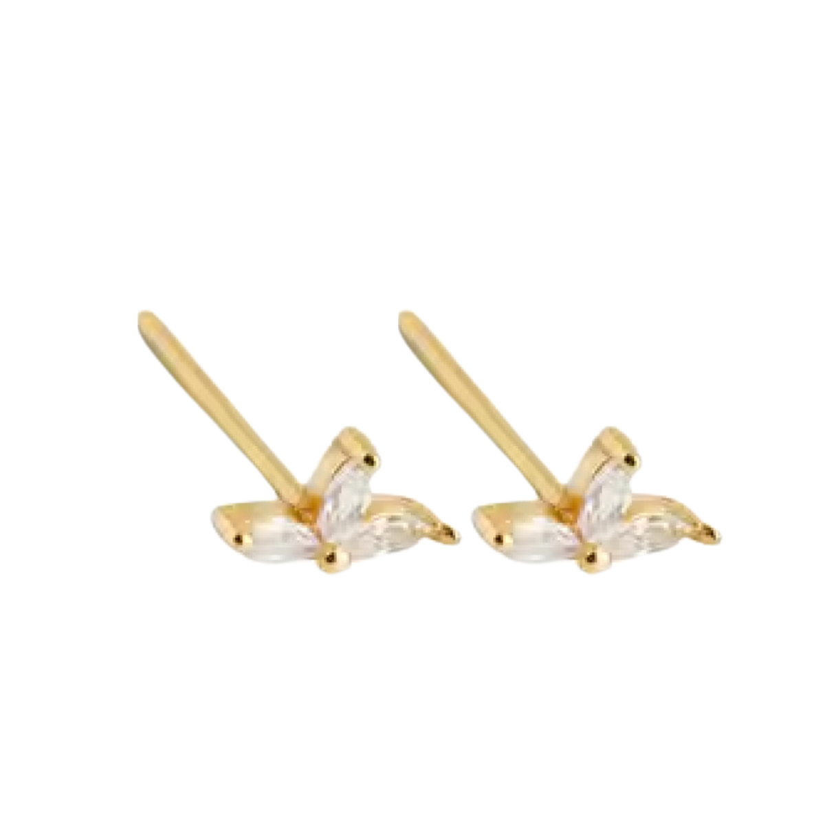 Petal Cluster 18k Gold Plated Crystal Earrings Gold