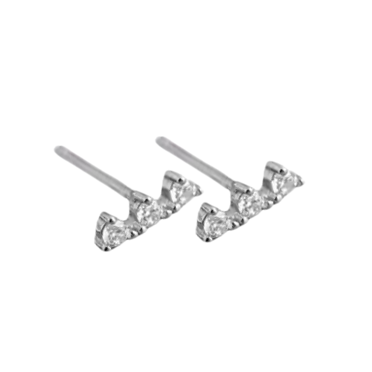 Lucia 18k Gold Plated Crystal Stud Earrings Silver