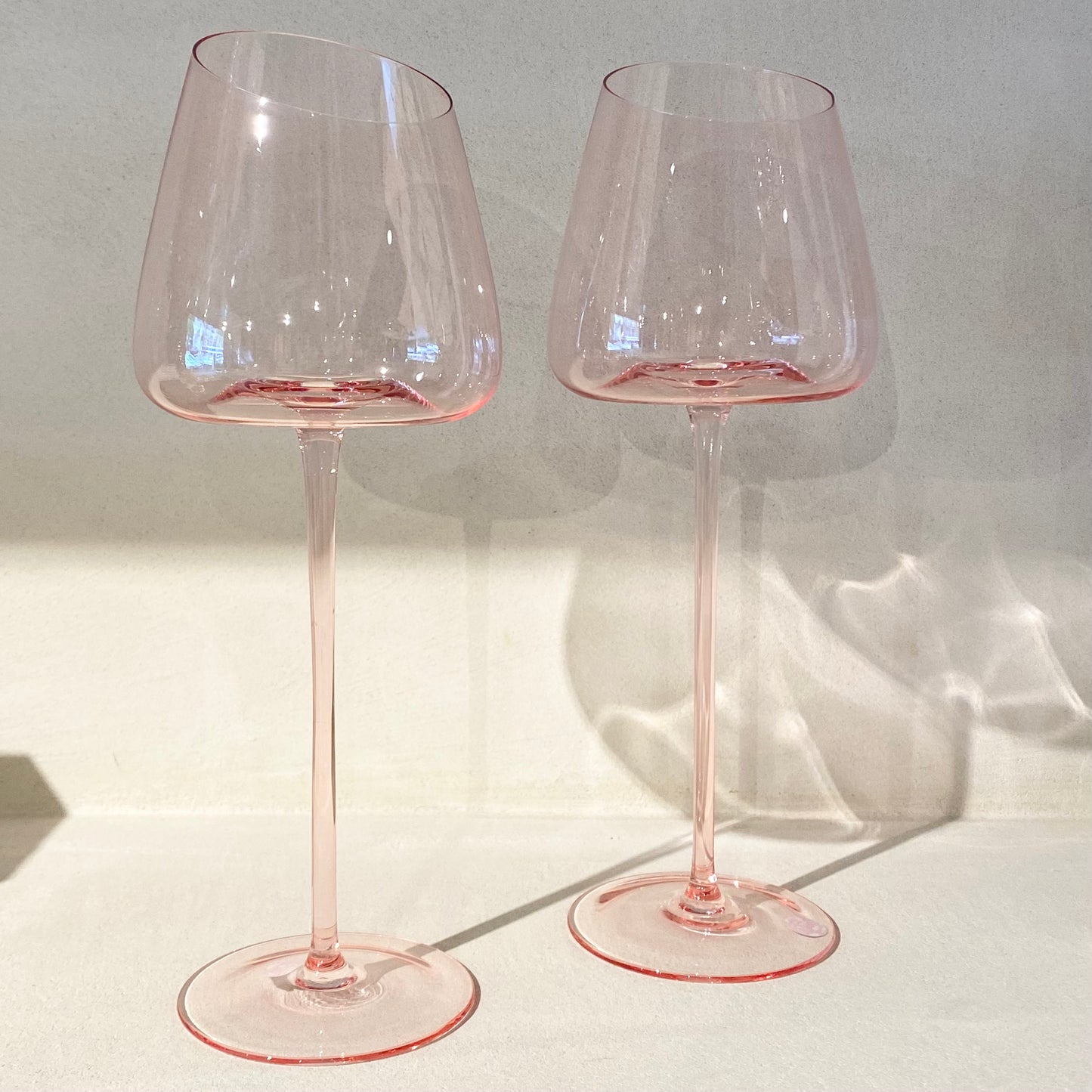 Hand Blown Wine Glasses - Rose