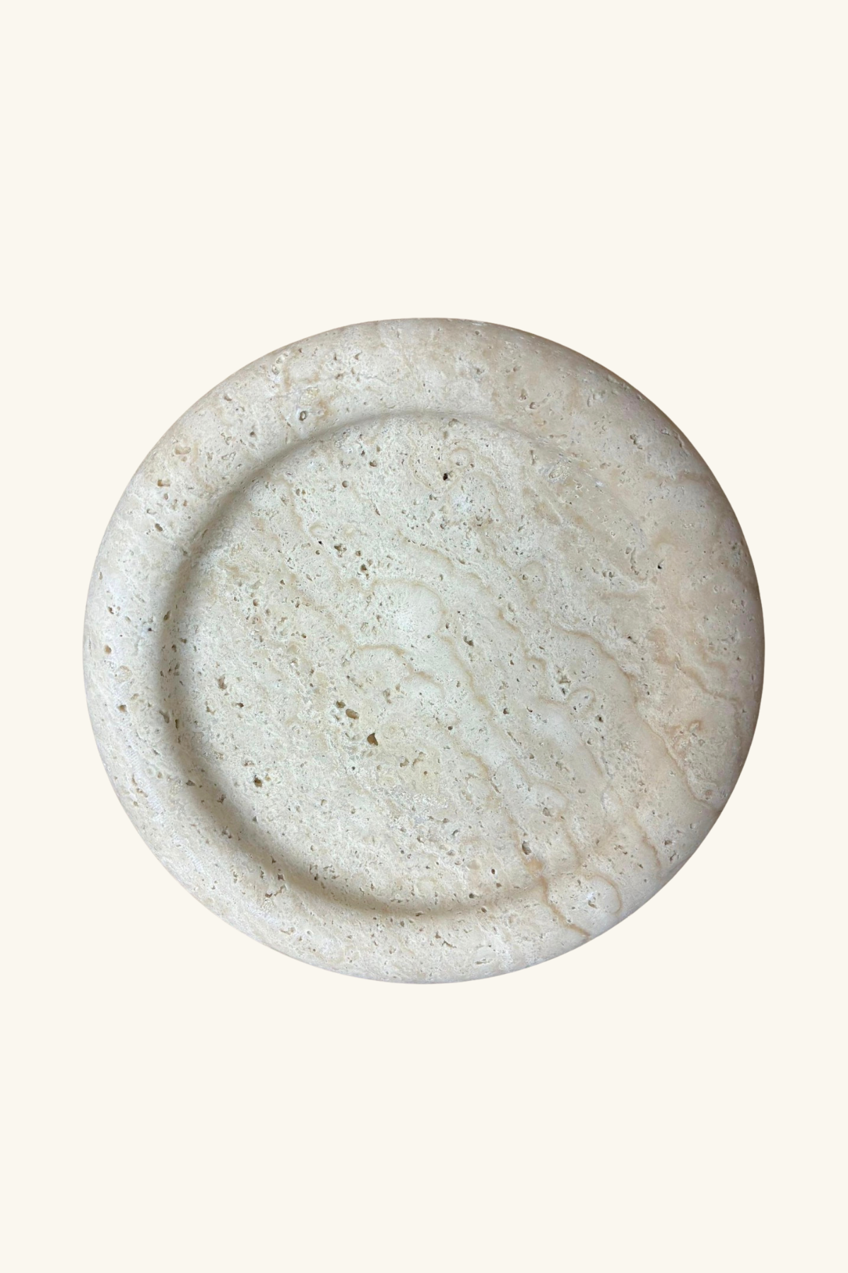Travertine Display Plate Large - Beige Travertine