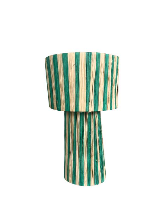 Raffia Lamp, Series 1 - Jade Stripe, Large