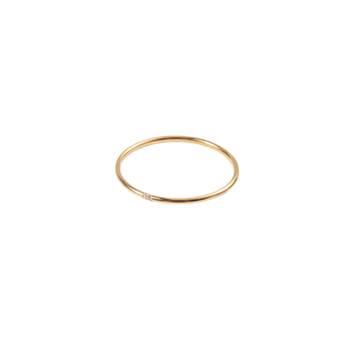 Petite 18k Gold Plated Ring - Single Diamond