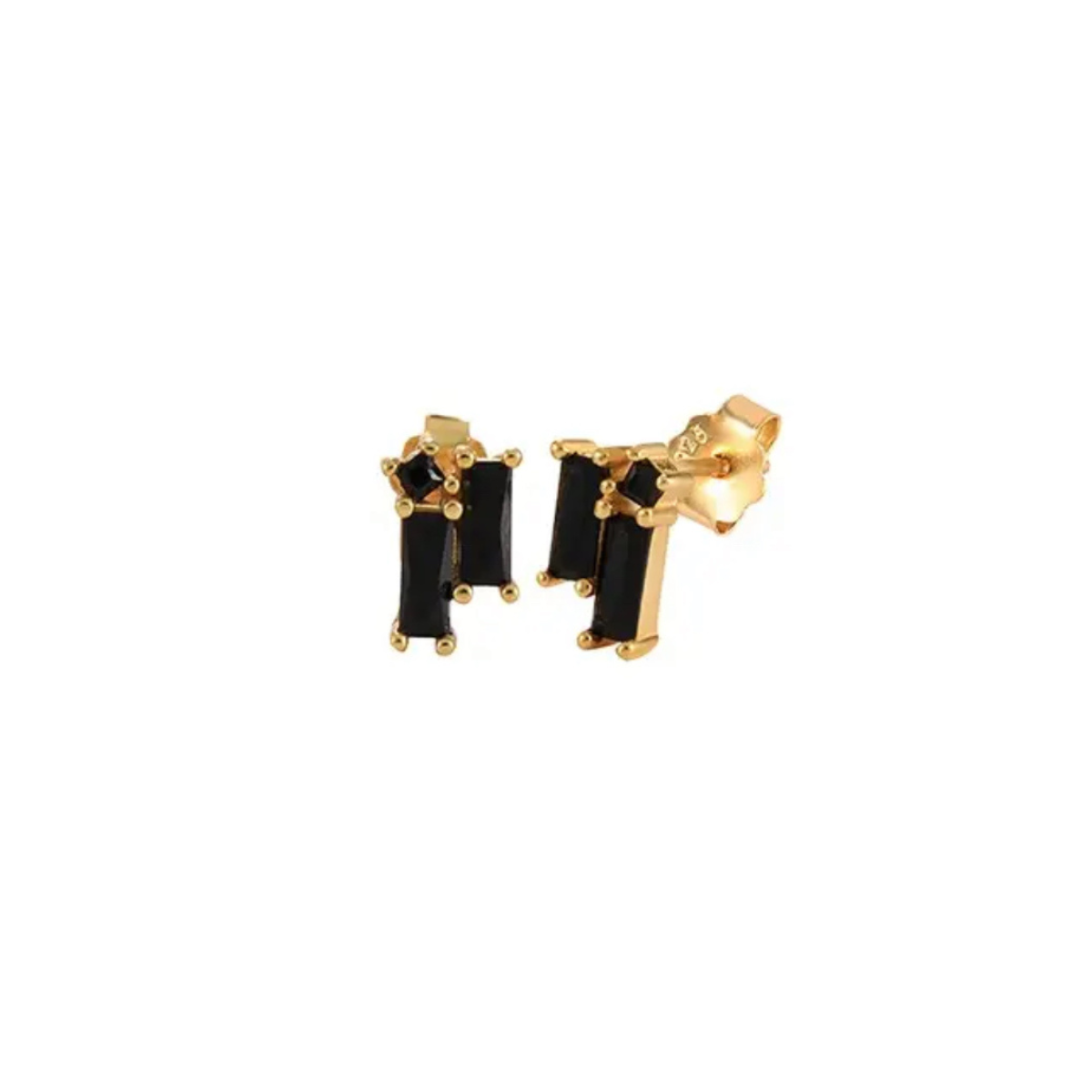 Cluster Midnight 18k Gold Plated Crystal Earrings