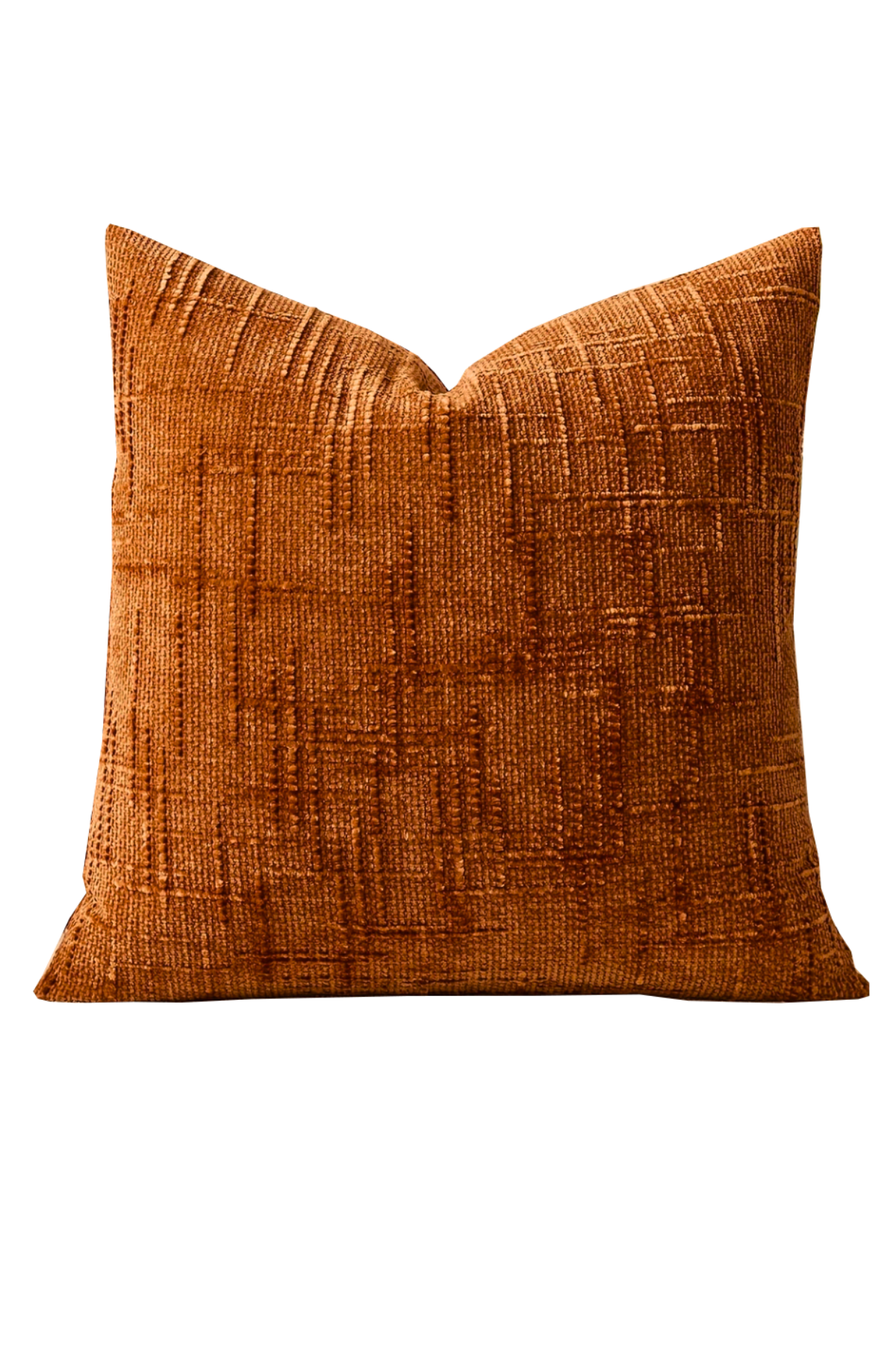 Geo Textured Cushion - Rust