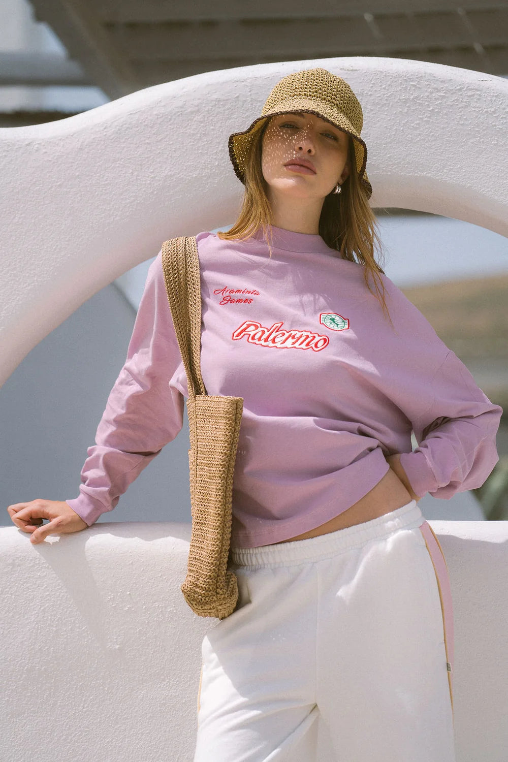 Palermo Oversized Long Sleeve Tee - Pink Lavender