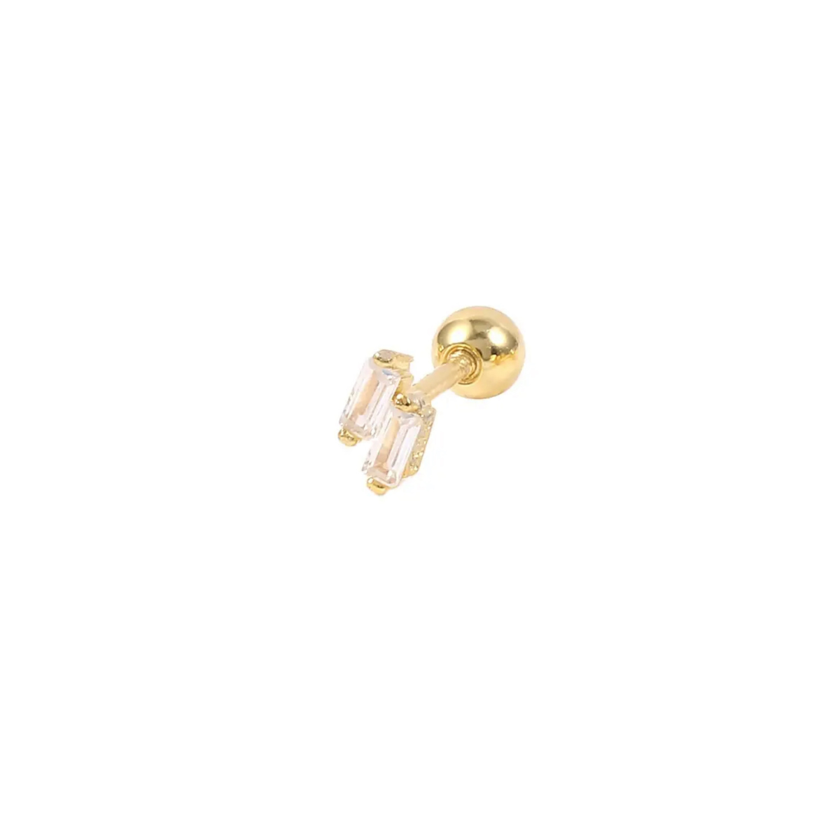 Dos 18k Gold Plated Crystal Stud Earring