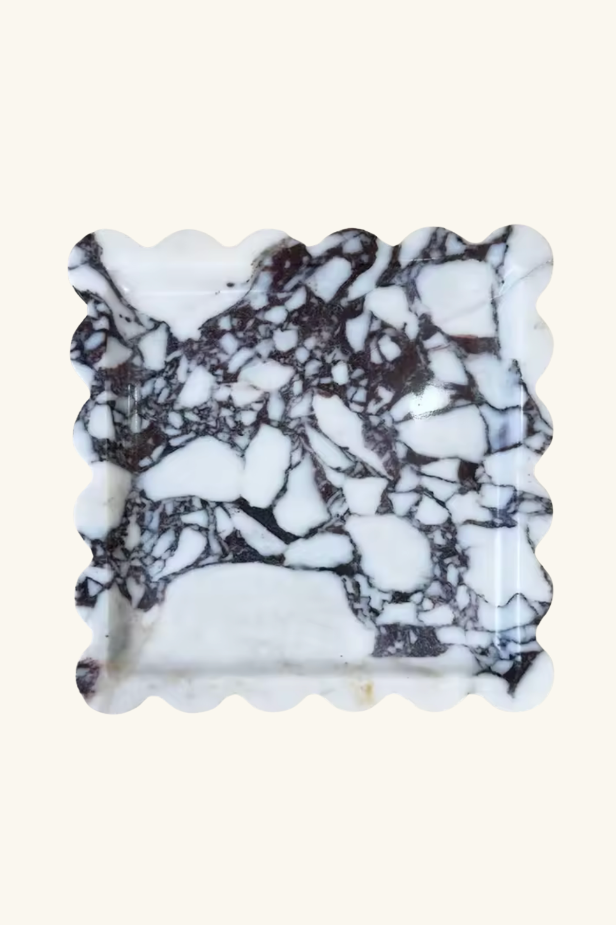 Scallop Marble Display Plate - Calacatta Viola
