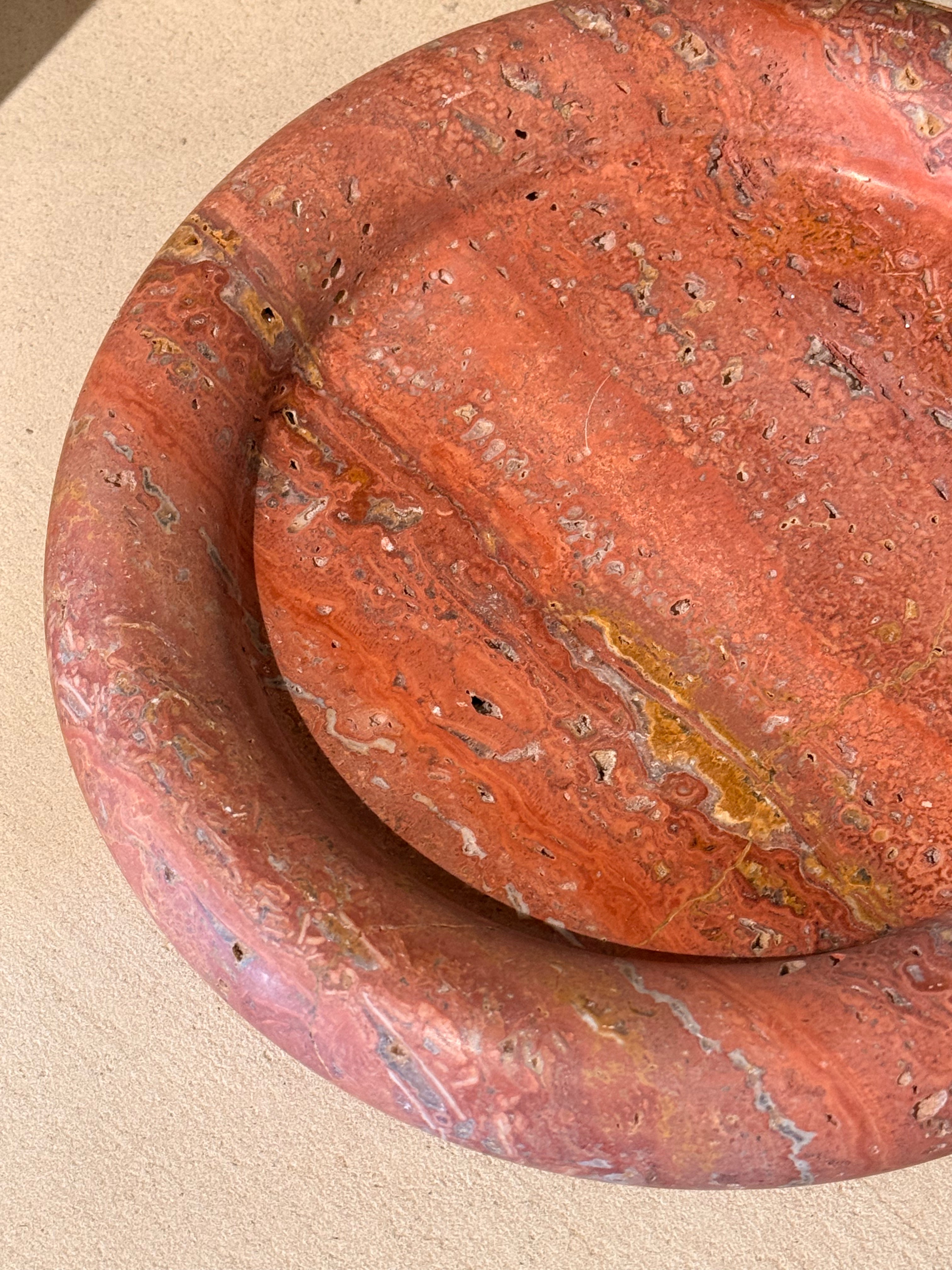 Travertine Display Plate Large - Red Travertine