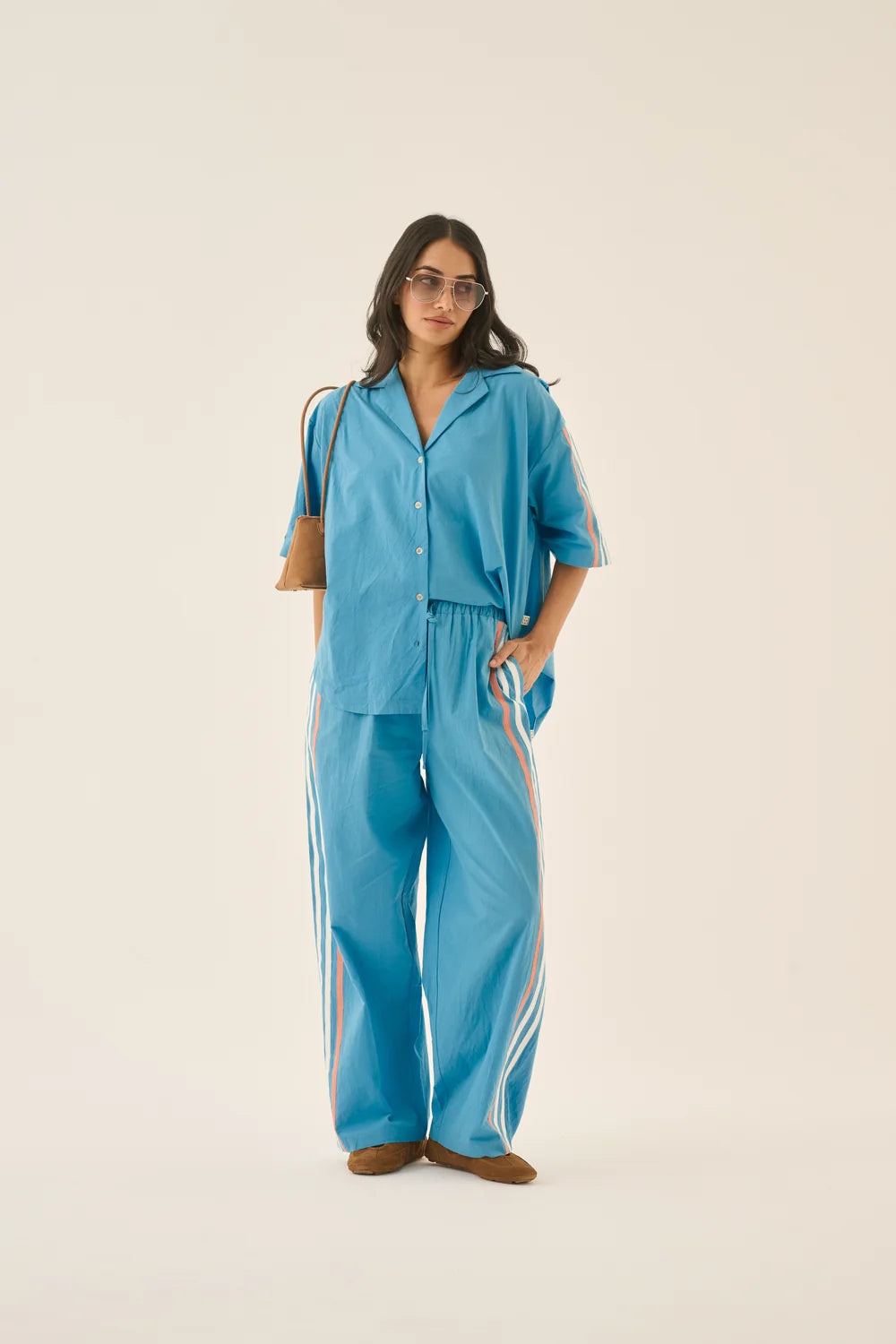 AJ Stripe Pant - Sky Blue