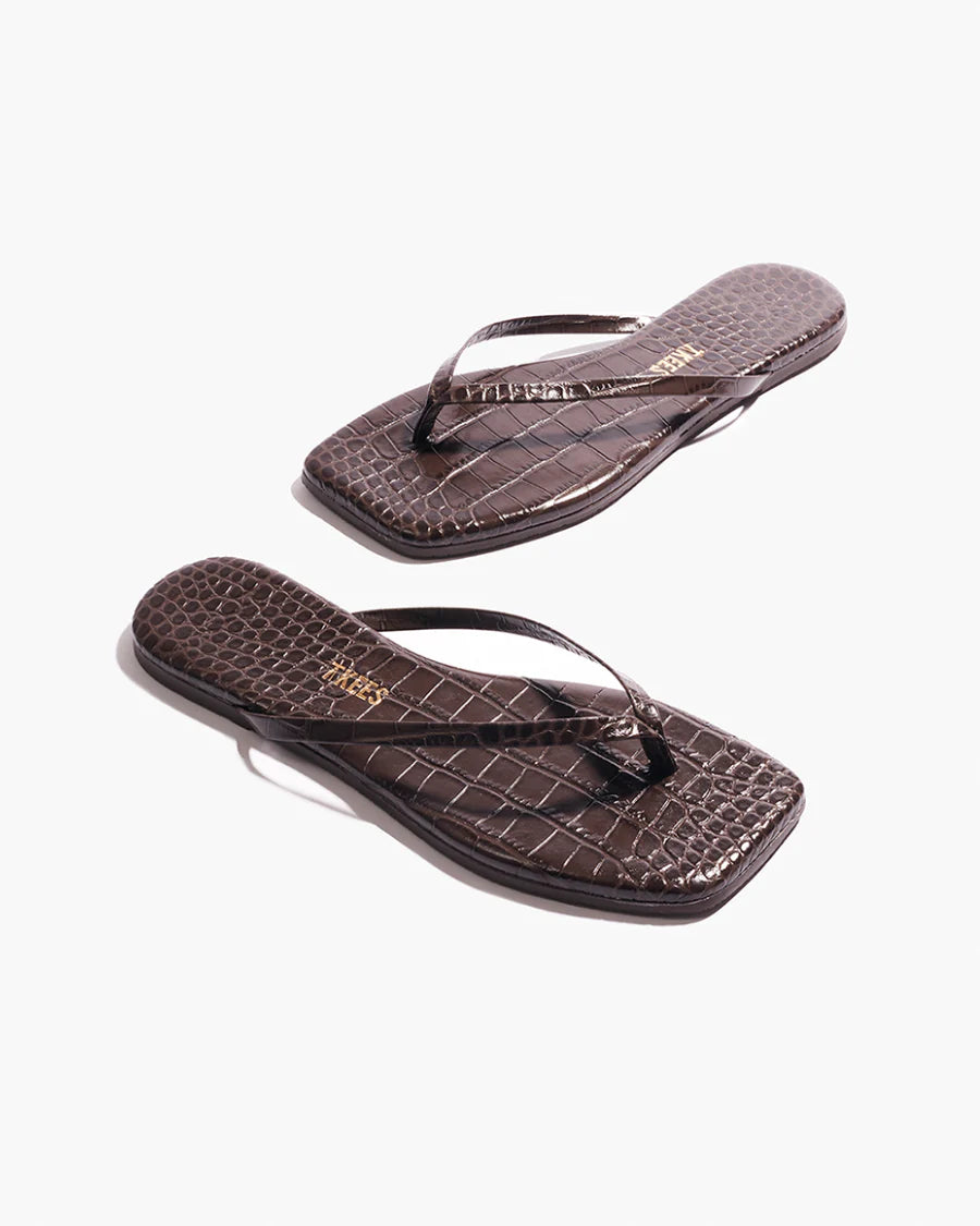 Lily Square Croc Carob