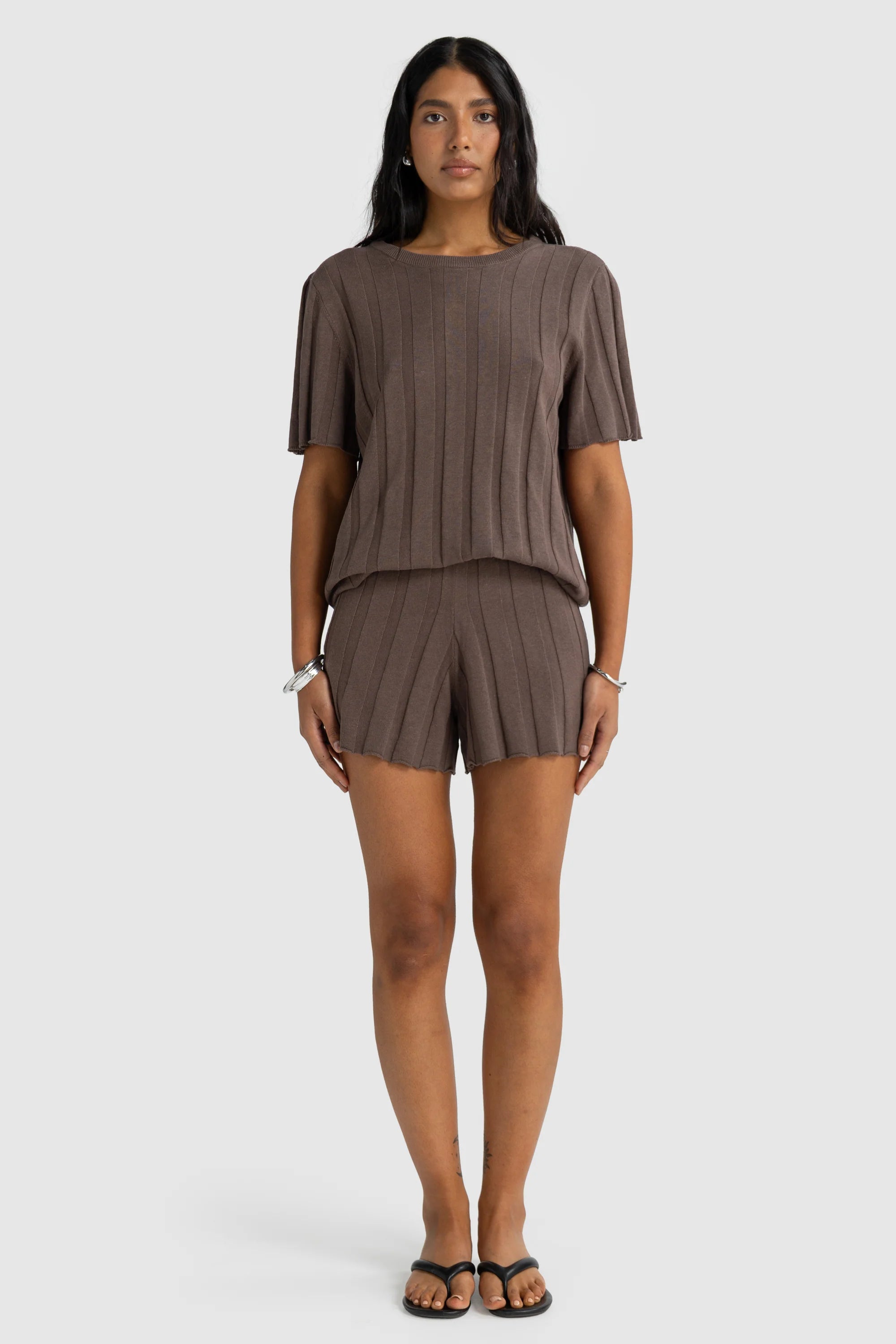 Amara Knit Tank Shorts Espresso