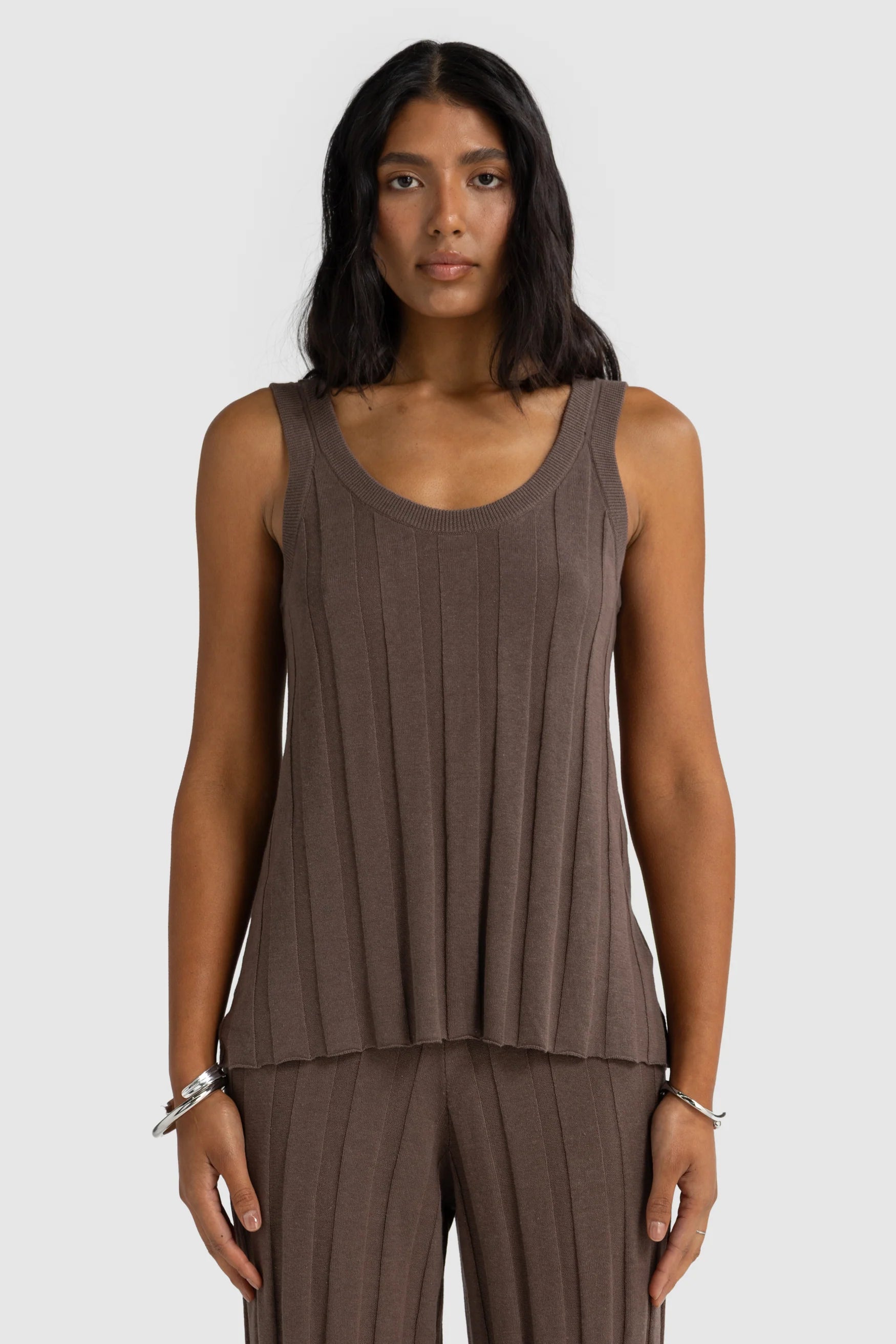 Amara Knit Tank Top Espresso