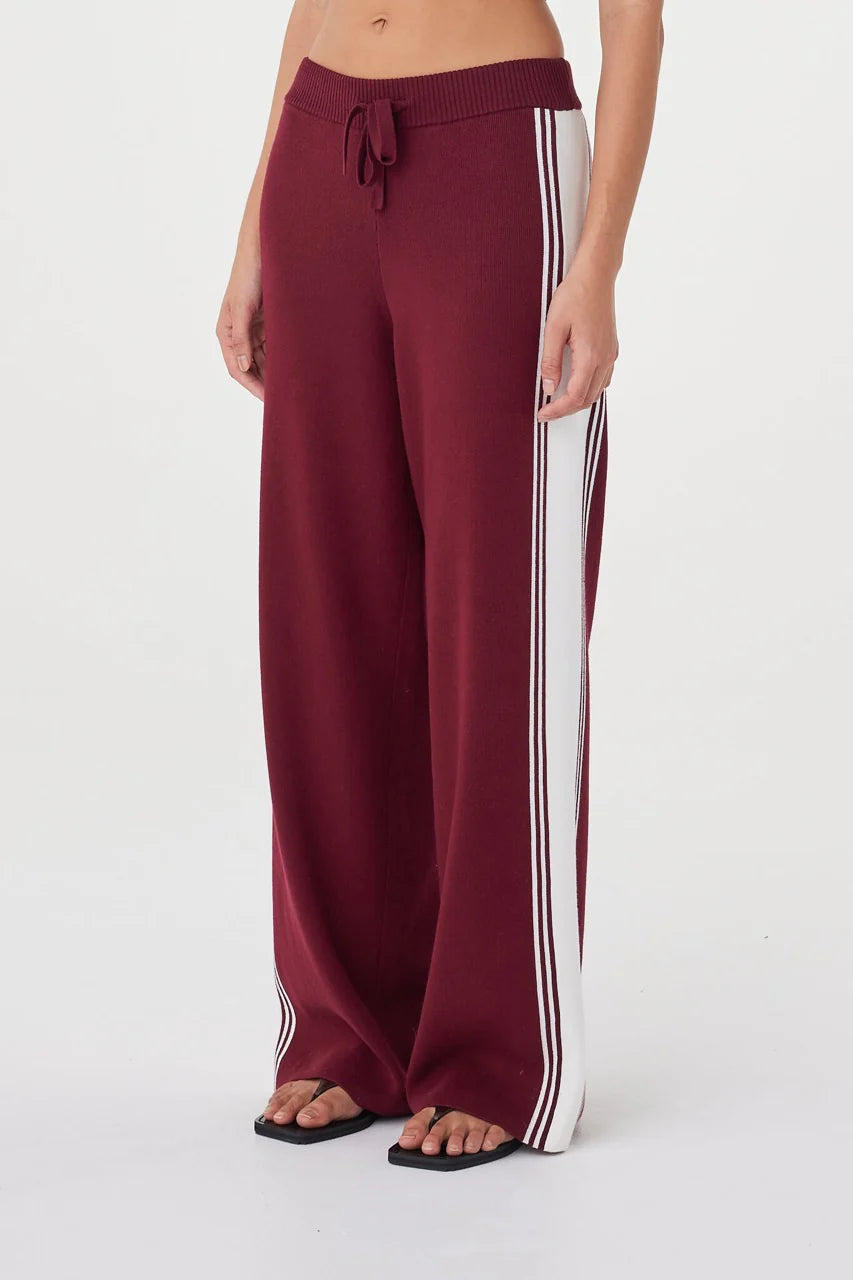 Emery Pant - Merlot & Cream