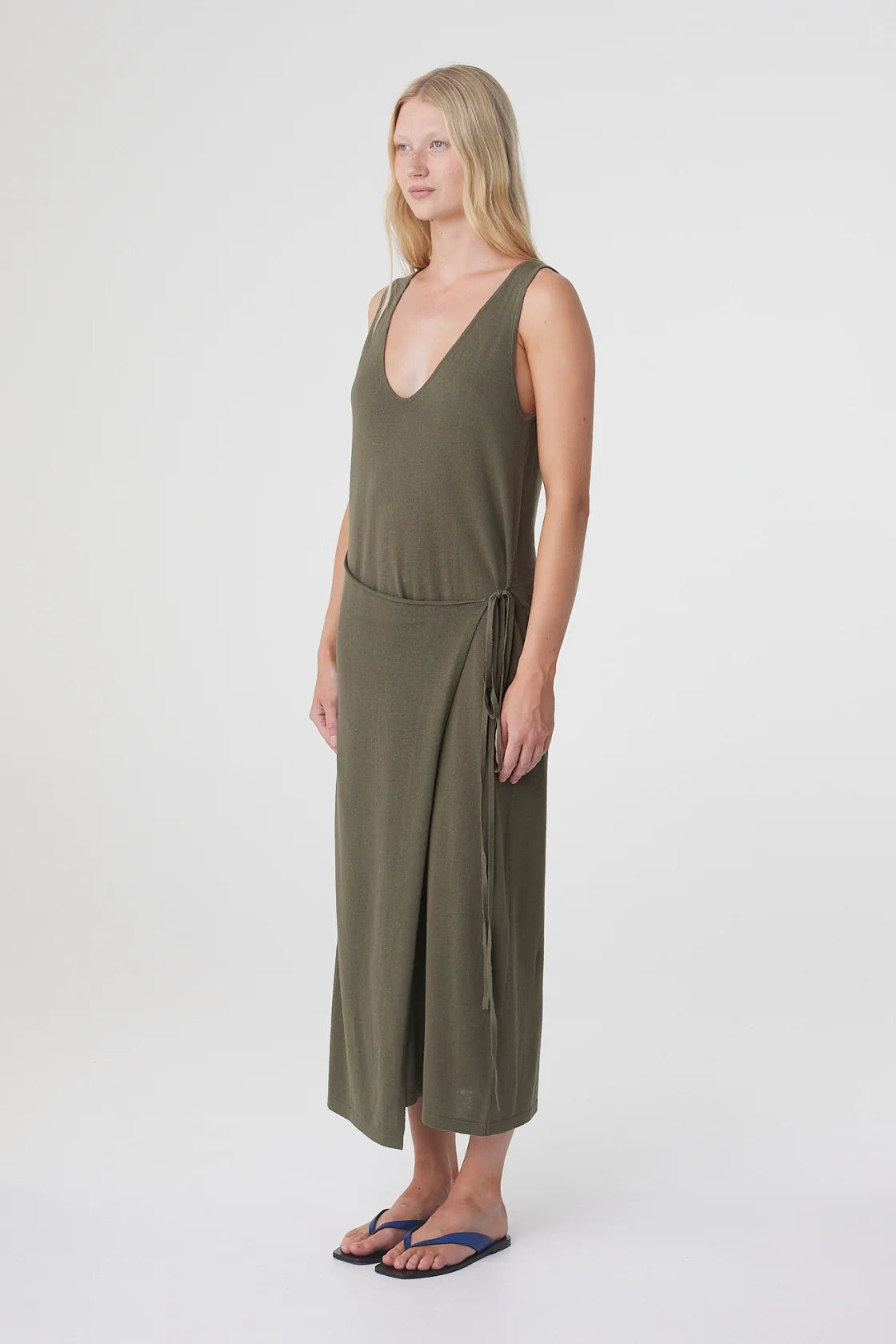Sarina Wrap Maxi Dress - Smokey Olive