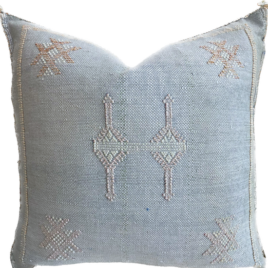 Cactus Silk Cushion 45x45 cm - PALE BLUE