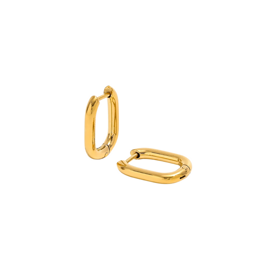 Lexi 18k Gold Plated Oval Hoop Earrings