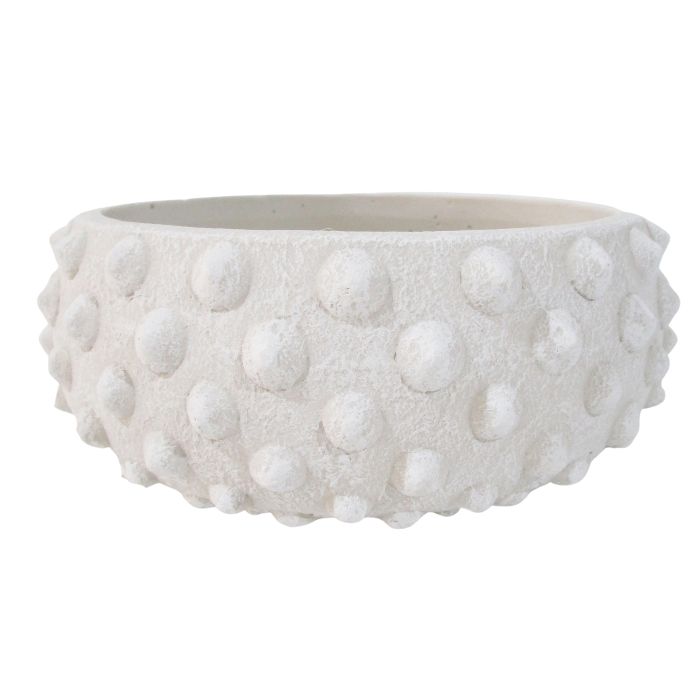 Ceramic Hobnail Bowl White Large