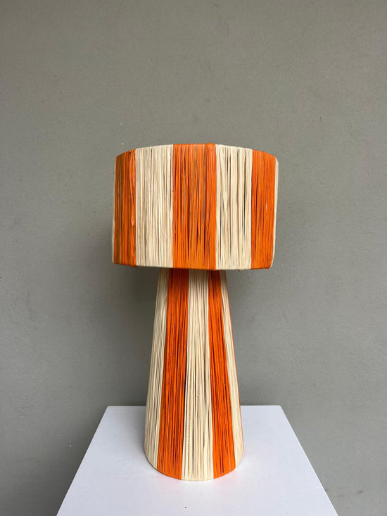 Raffia Lamp, Series 1 - Orange Stripe