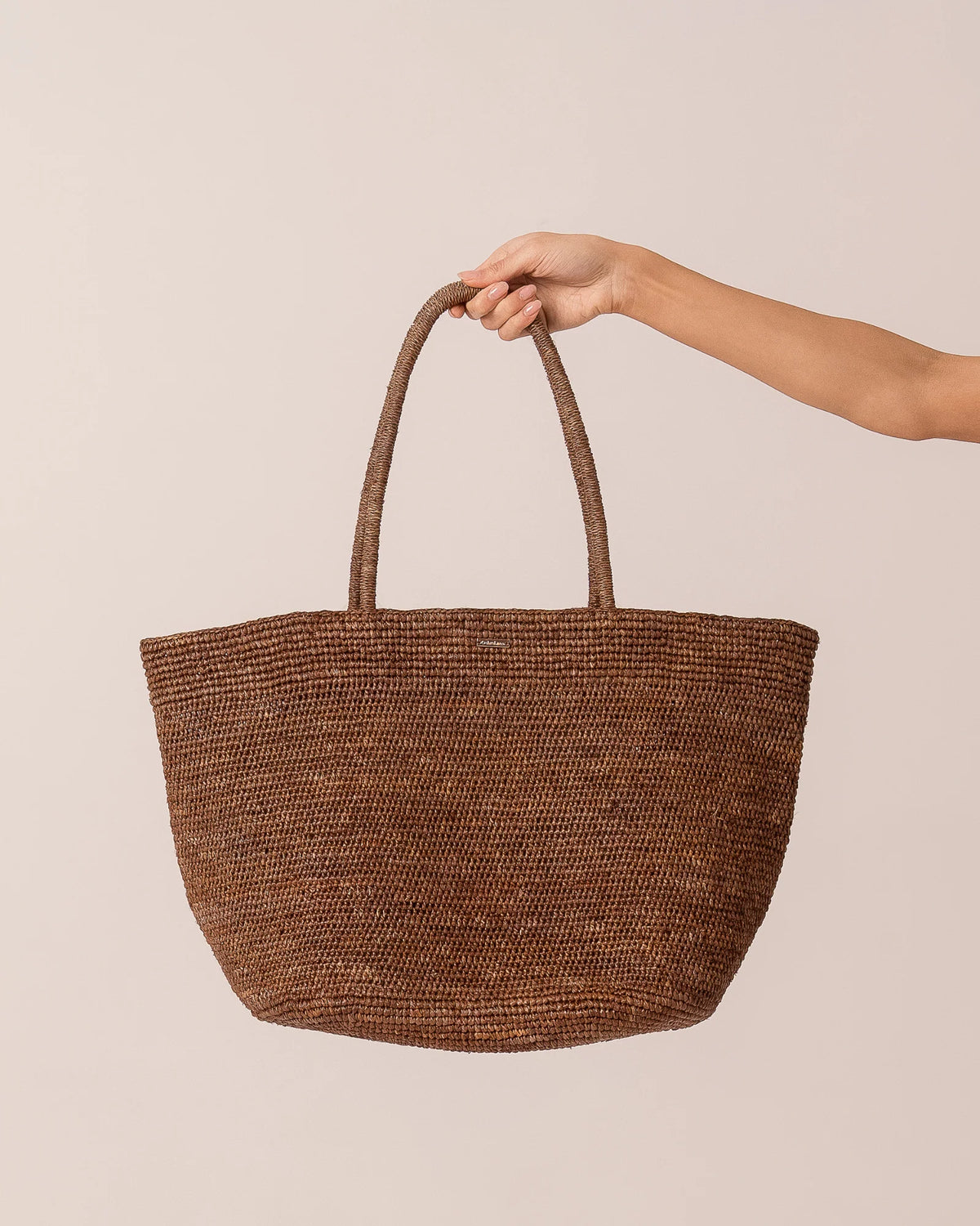 Woven Raffia Straw Tote Cocoa