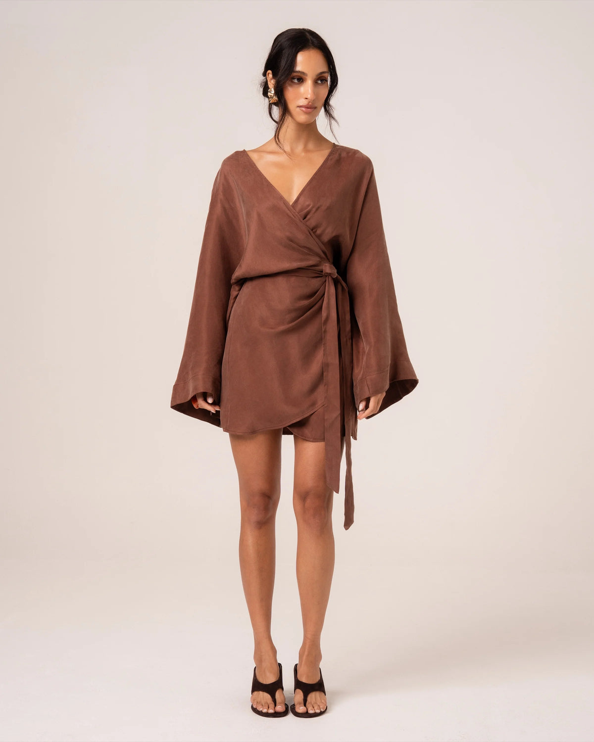 Maia Batwing Dress Choc