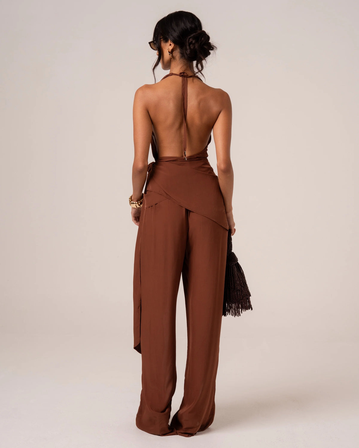 Isola Wrap Halter Top Choc