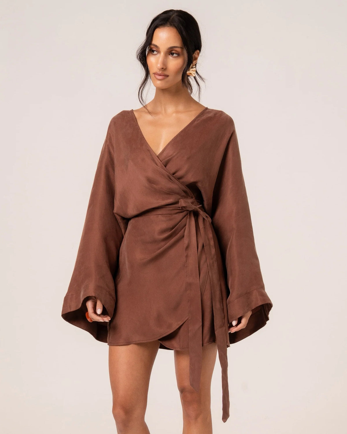 Maia Batwing Dress Choc
