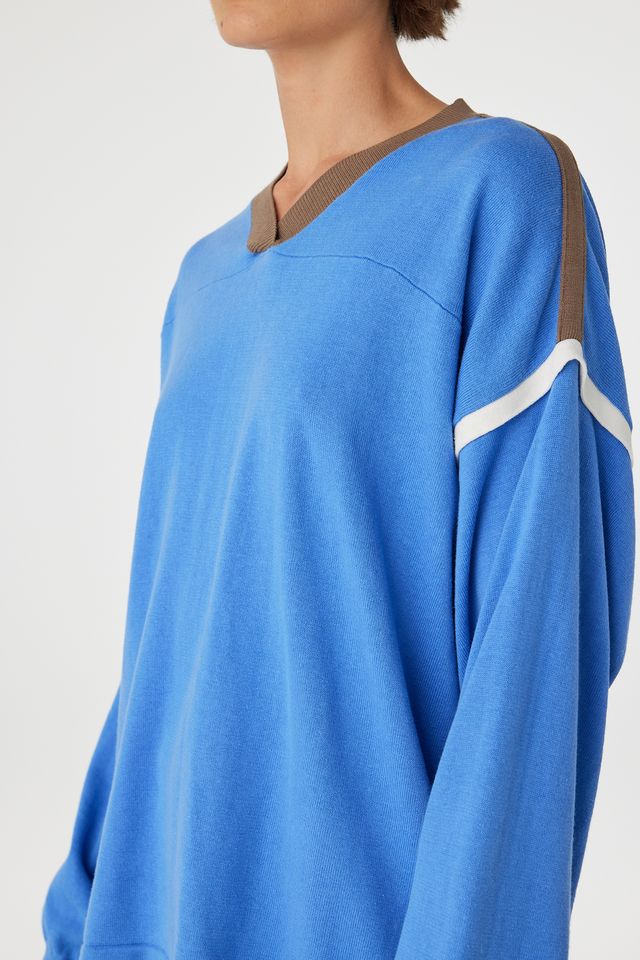 Eden Long Sleeve Tee - Royal Blue & Espresso