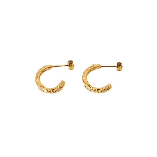 Load image into Gallery viewer, Evelyn - Textured 18k Gold Plated Earrings
