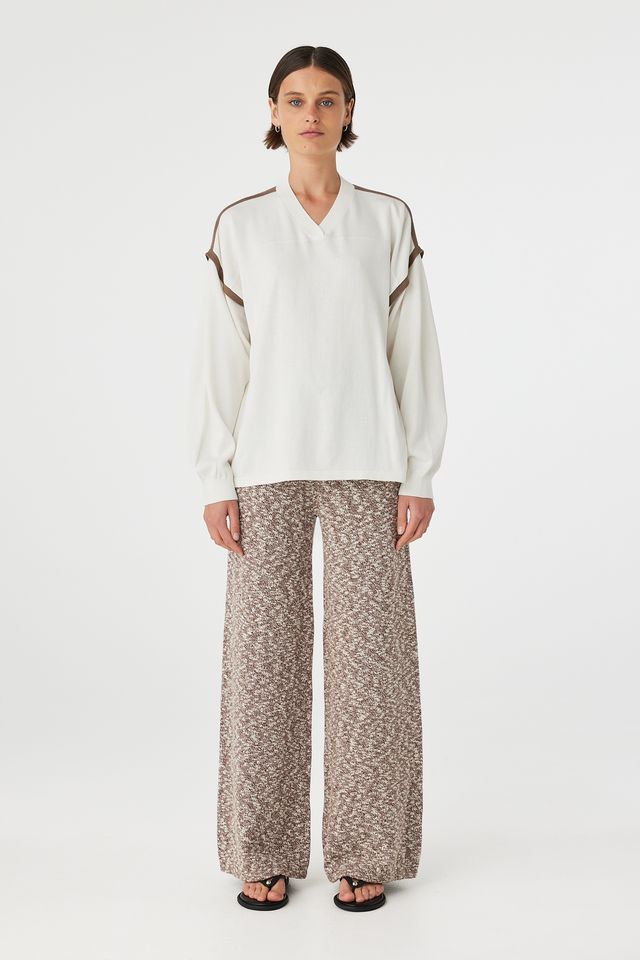 Eden Long Sleeve Tee - Cream & Espresso