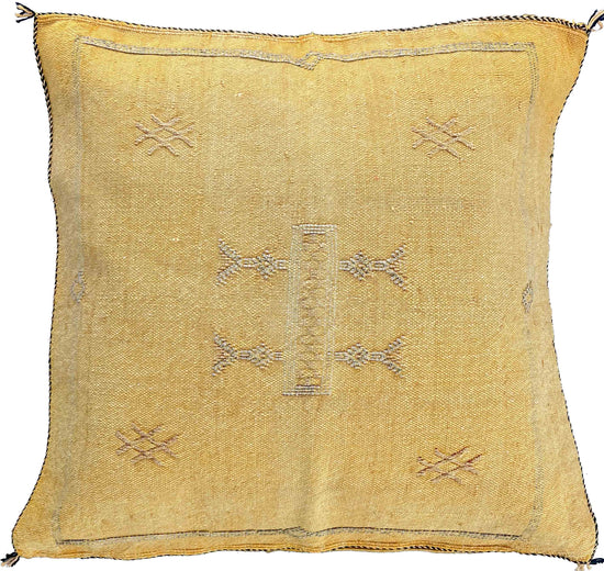 Cactus Silk Cushion 60 x 60cm - Pale Yellow