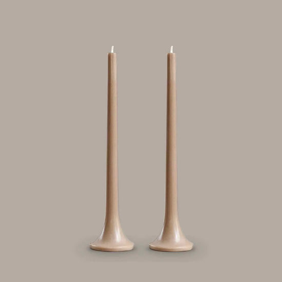 Load image into Gallery viewer, Tusk Candles Taupe- Set of 2
