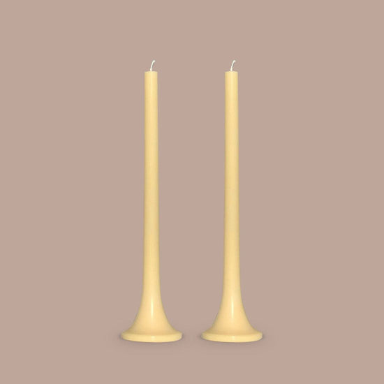 Tusk Candles Pale Yellow - set of 2